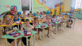 Аппликация "Пингвины на льдине"