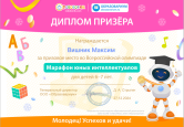 Дипломы призеров