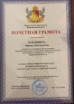 Почетная грамота Министерства образования Воронежской области
