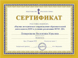 Участие в методических объединениях, семинарах, вебинарах, конференциях